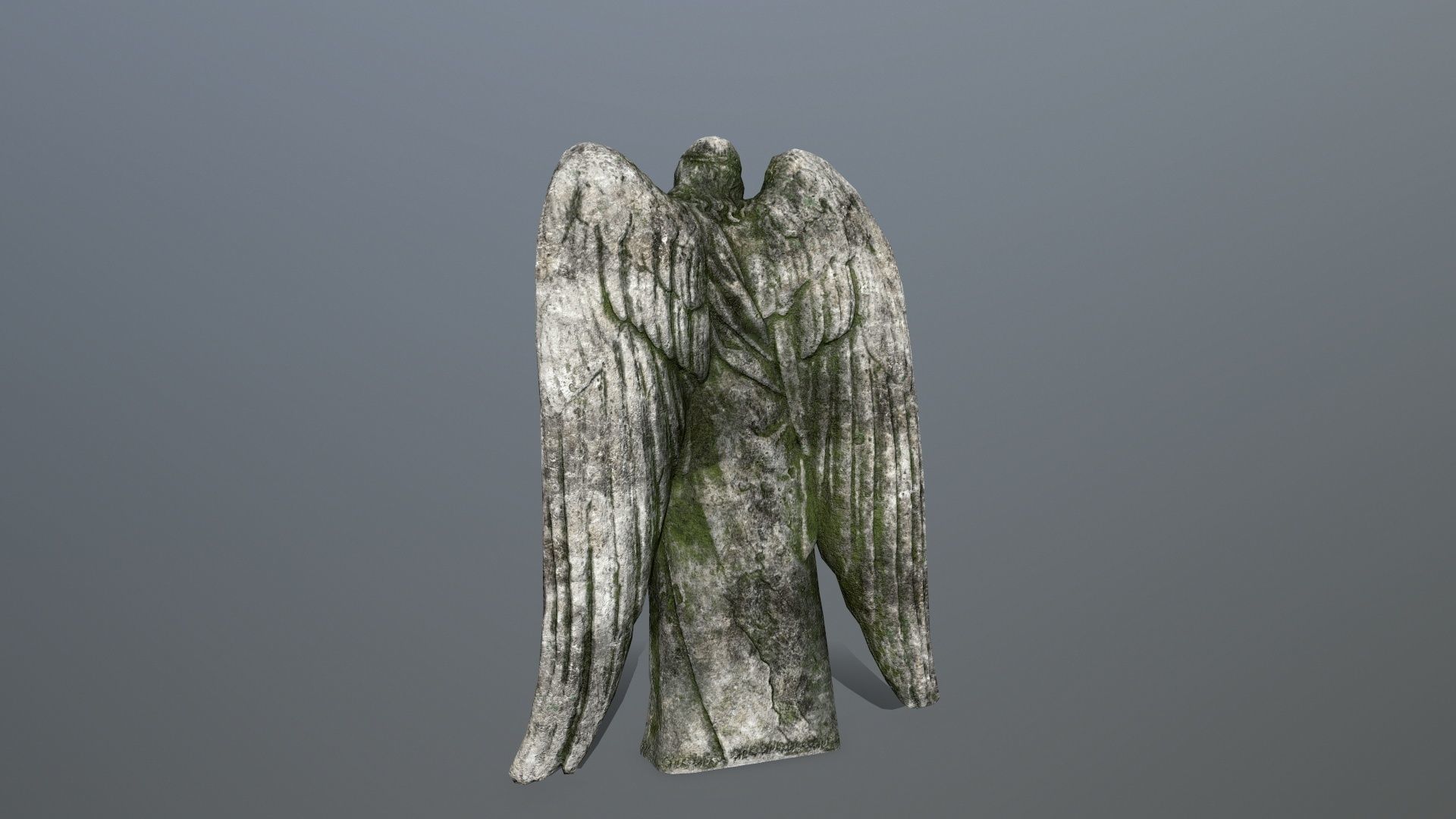 Angel Statue 3 Low-poly 3D model_3