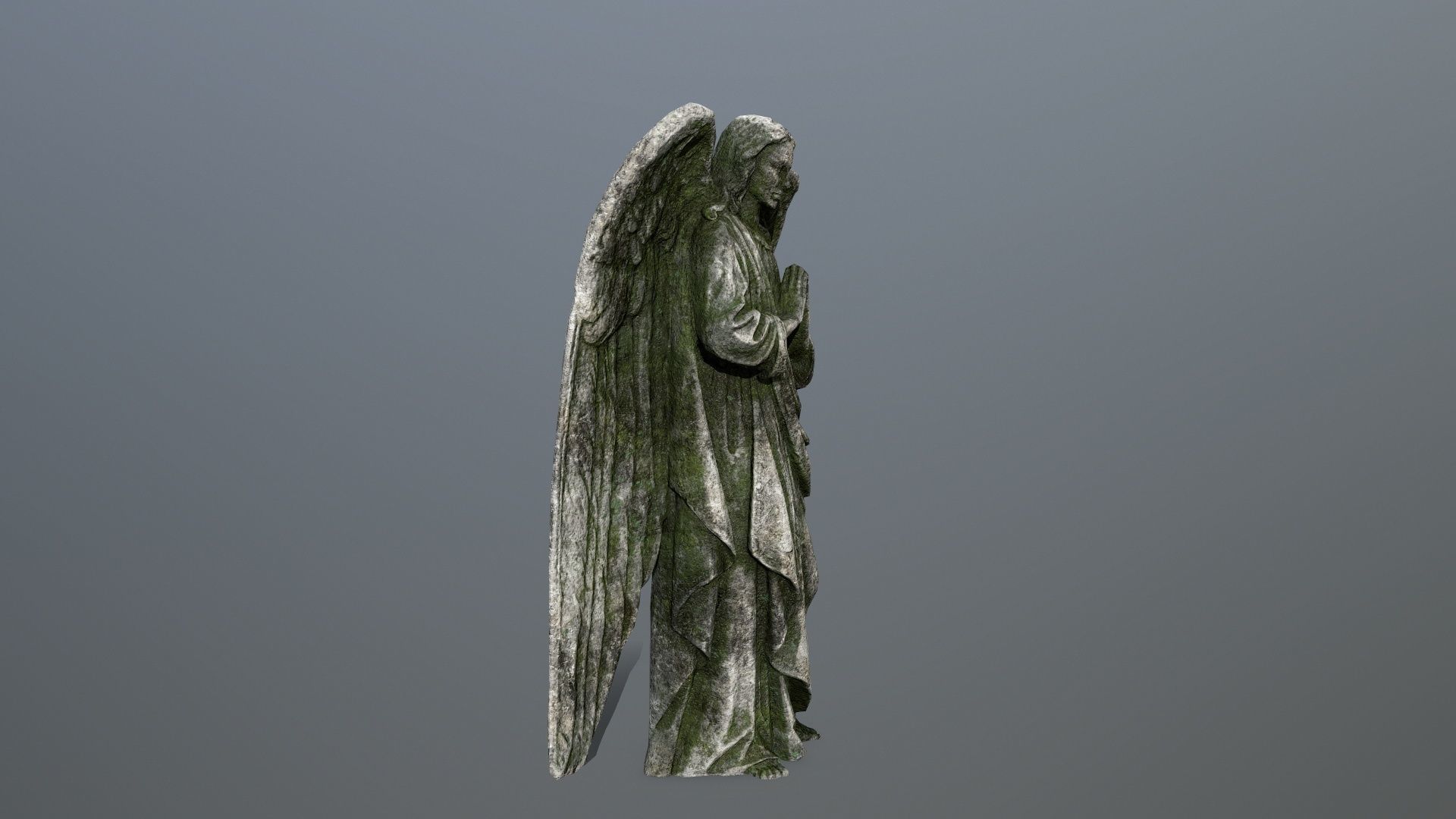 Angel Statue 4 Low-poly 3D model_1