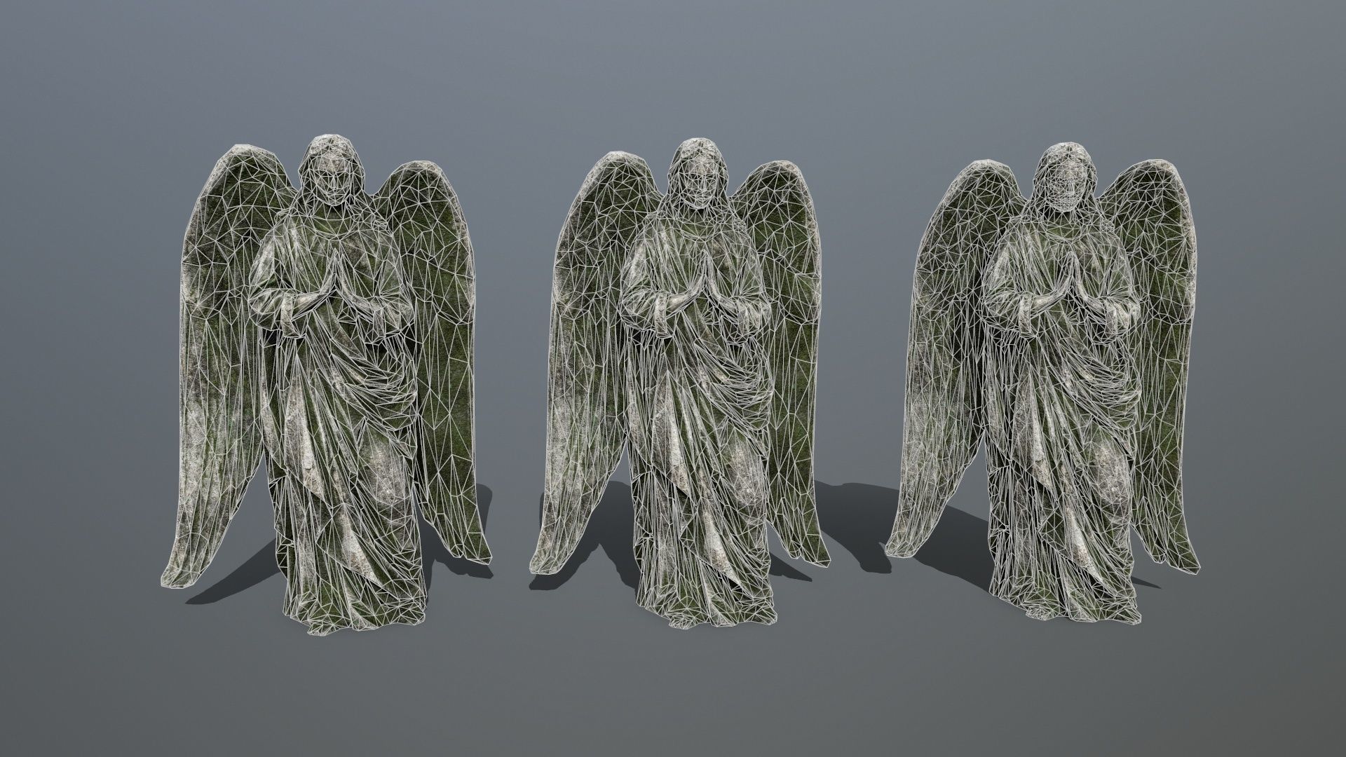 Angel Statue 4 Low-poly 3D model_9