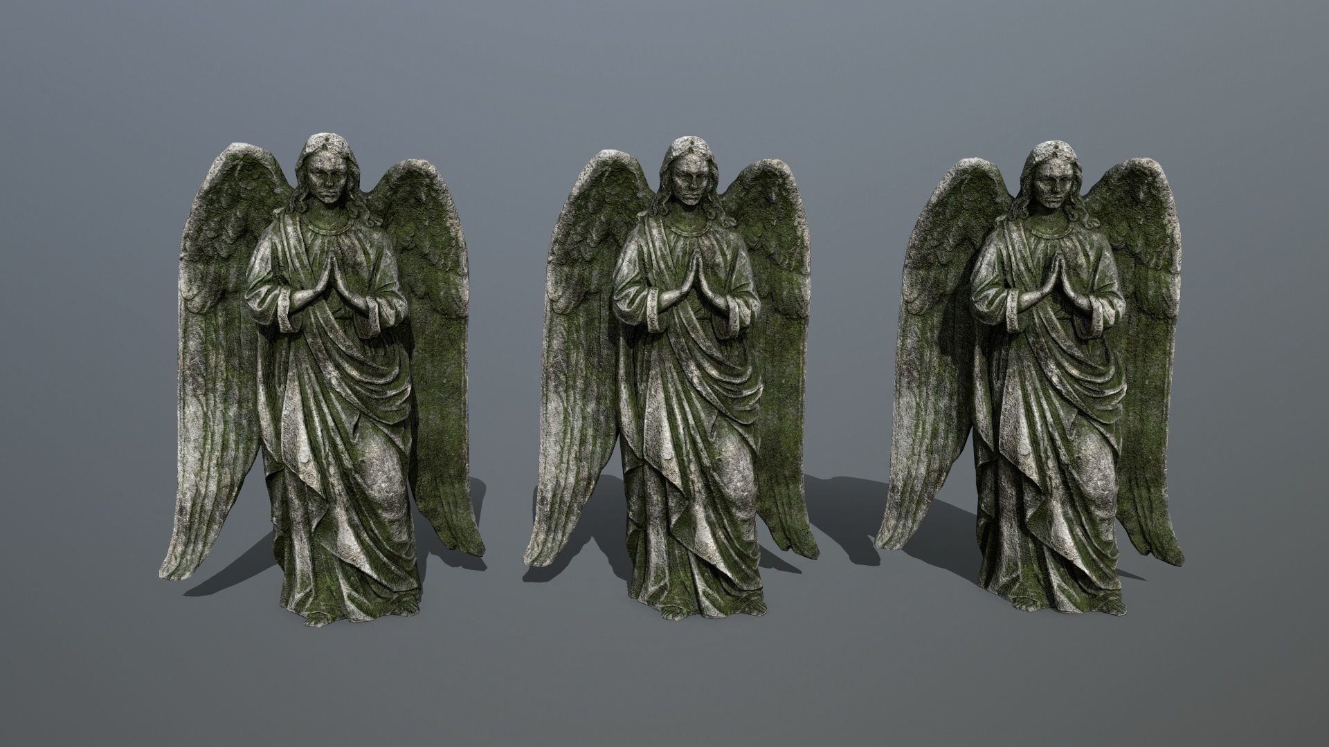 Angel Statue 4 Low-poly 3D model_8