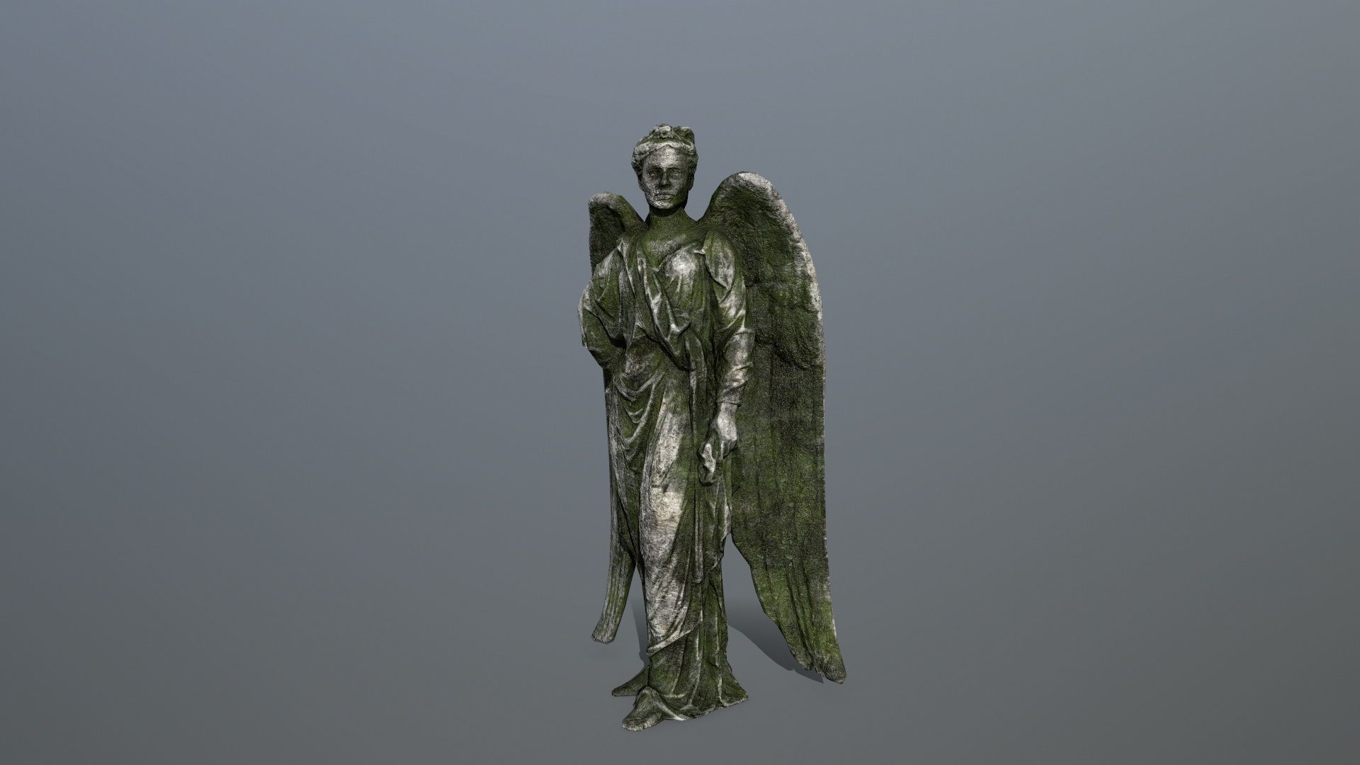 Angel Statue 5 Low-poly 3D model_1