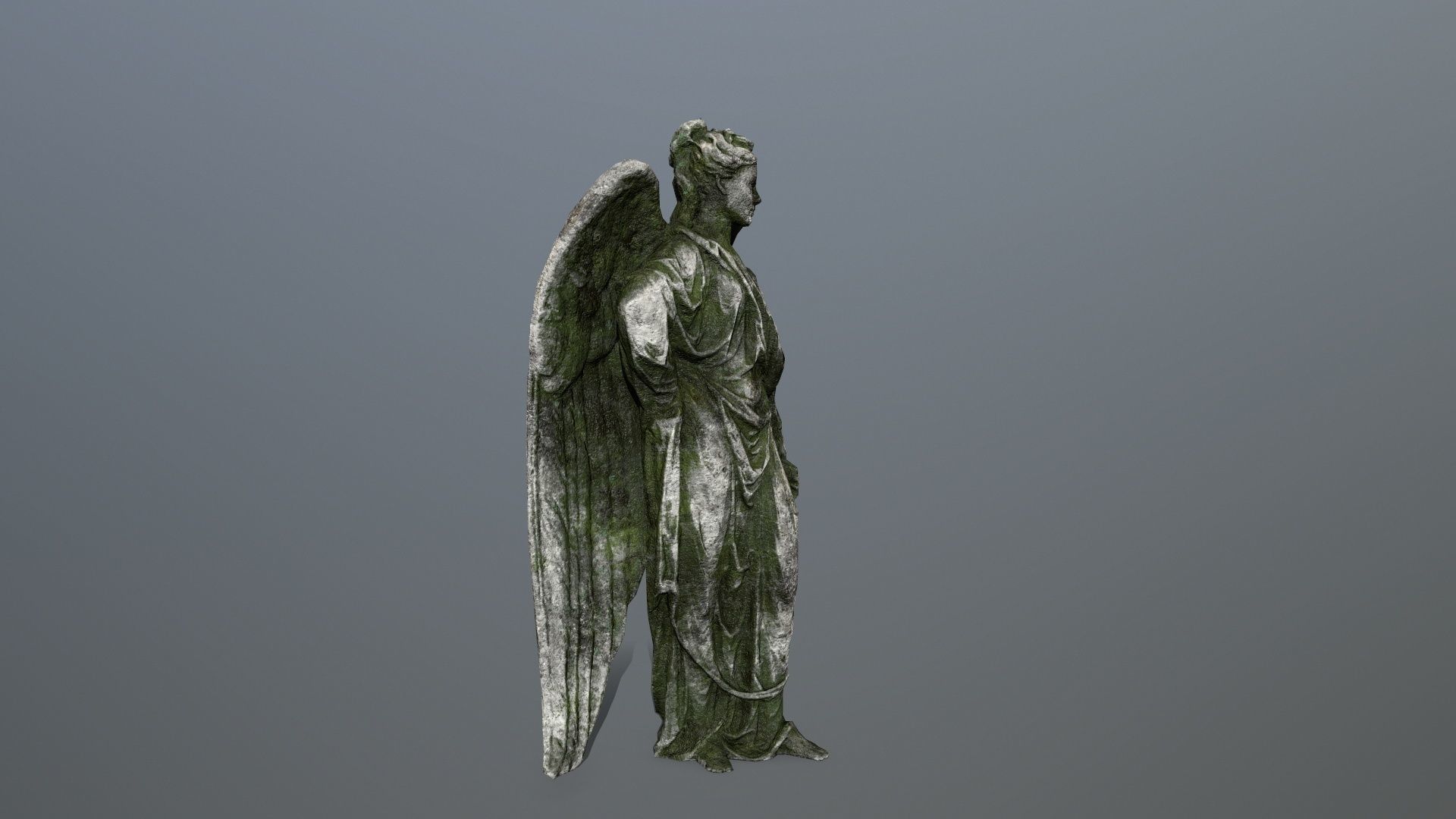 Angel Statue 5 Low-poly 3D model_6