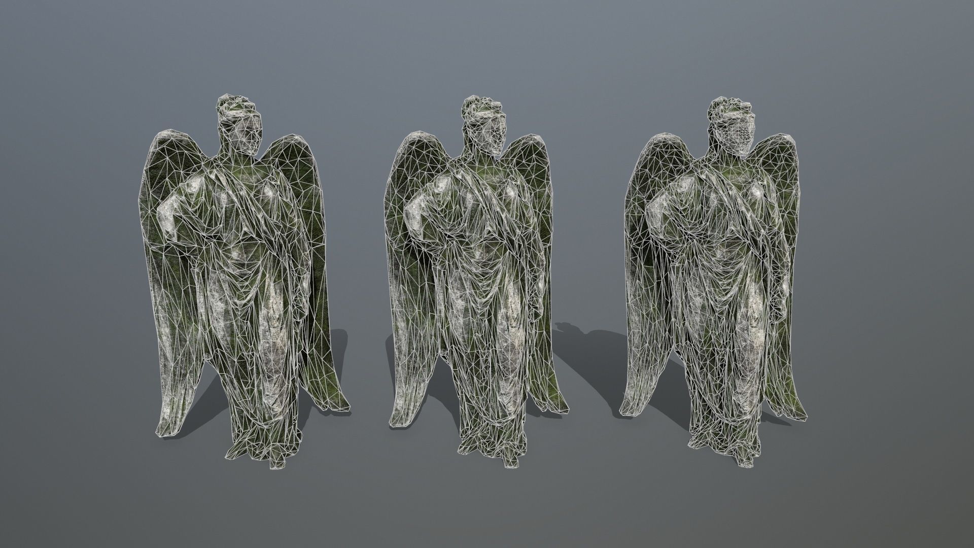 Angel Statue 5 Low-poly 3D model_9