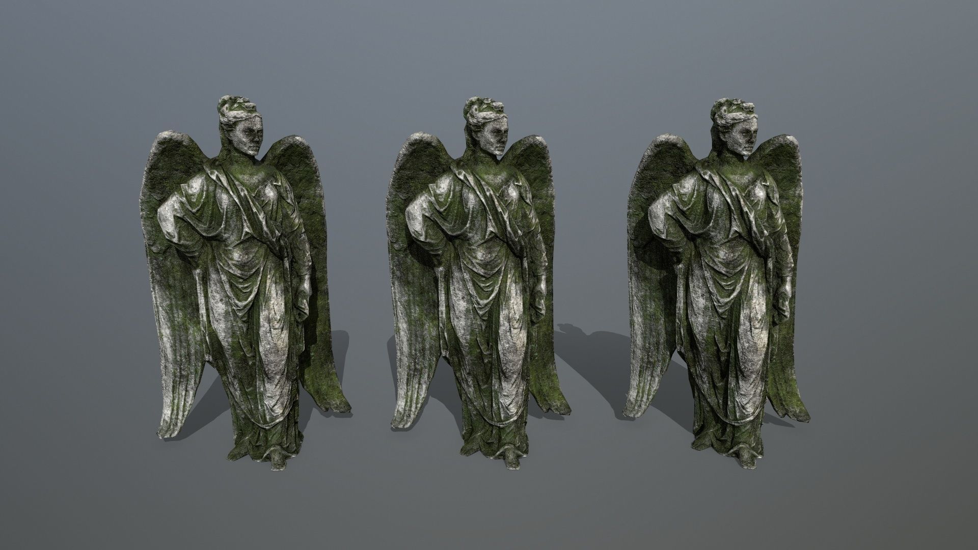 Angel Statue 5 Low-poly 3D model_8