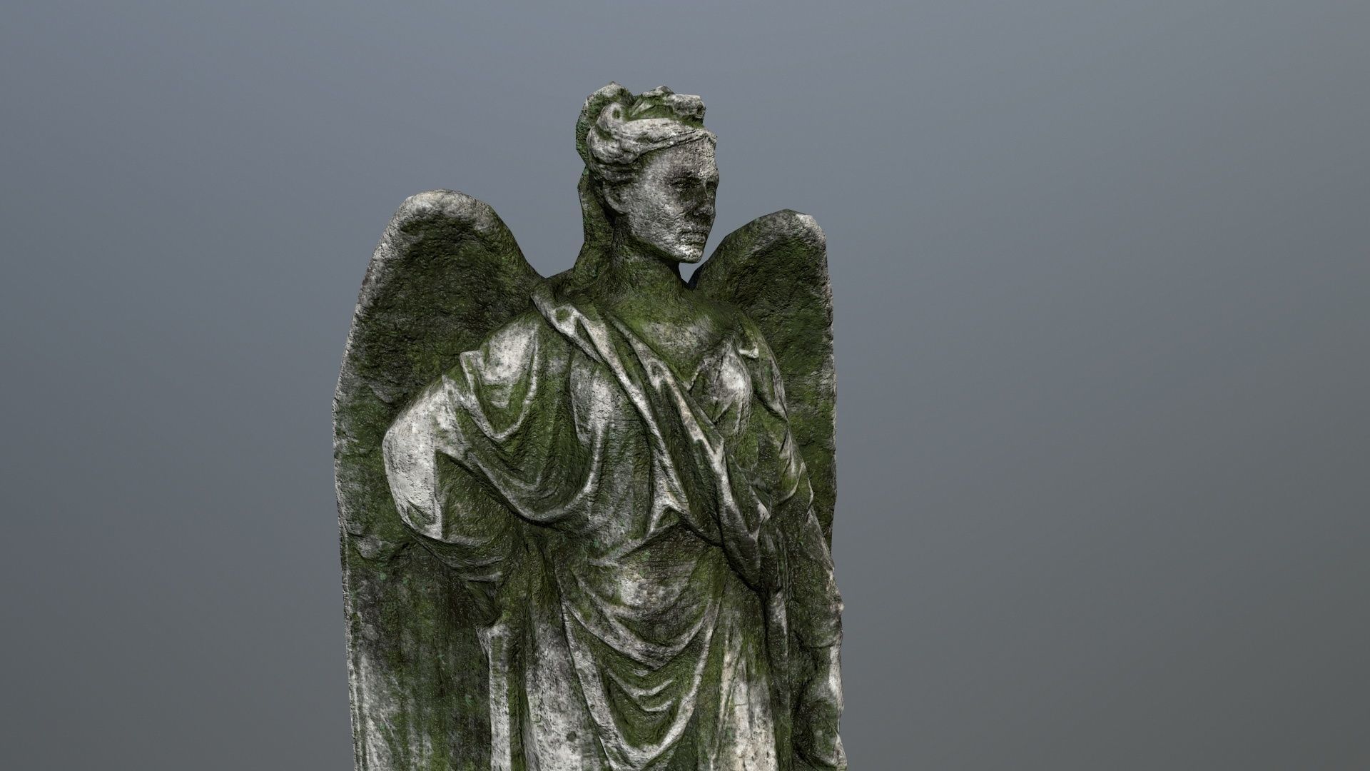 Angel Statue 5 Low-poly 3D model_7