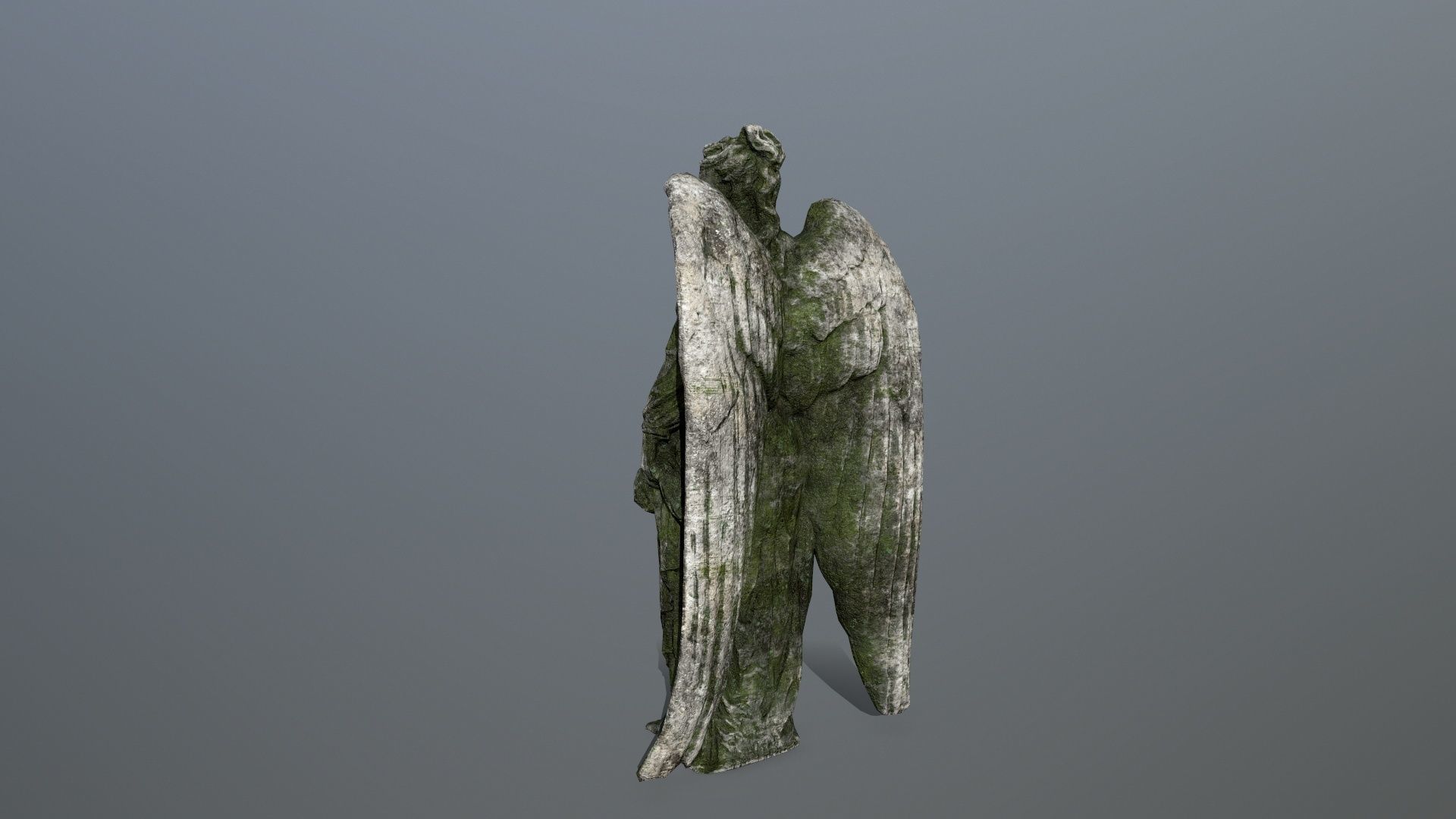 Angel Statue 5 Low-poly 3D model_3