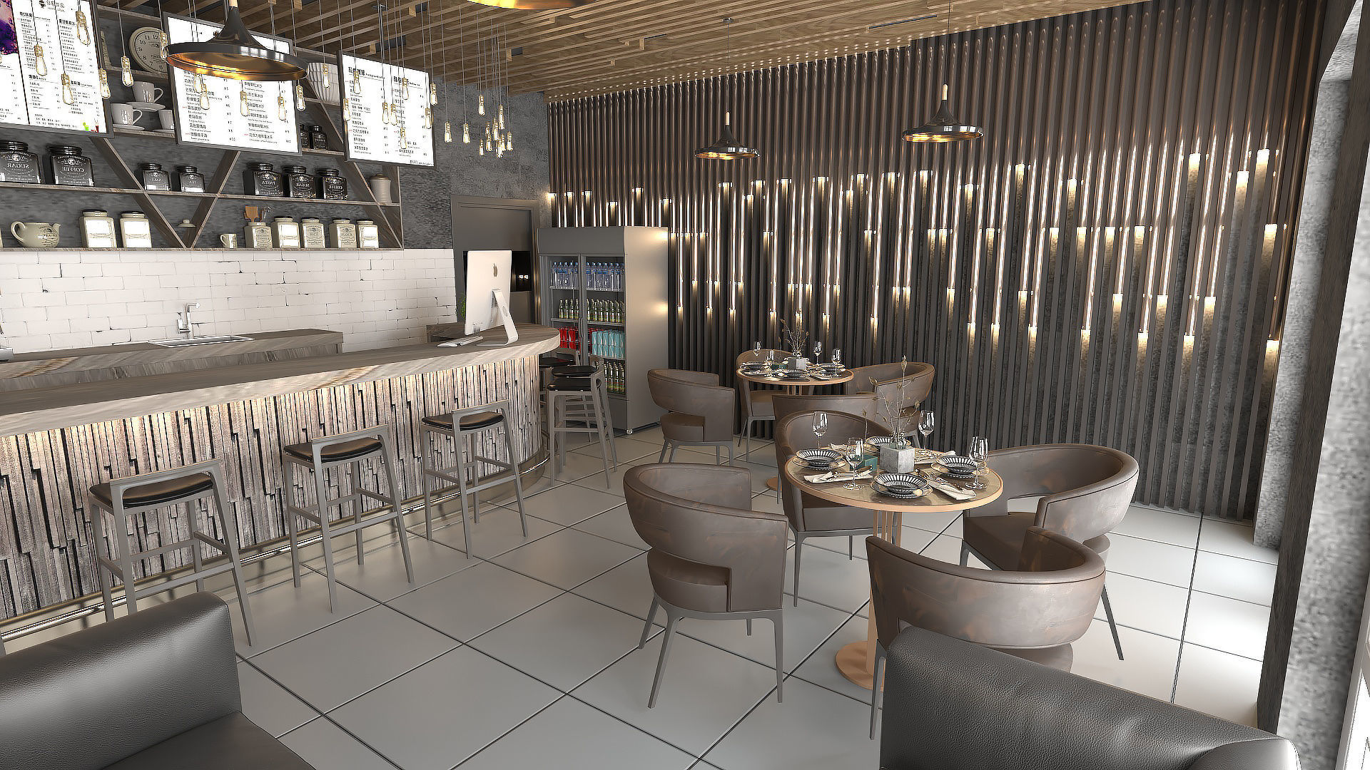 CAFE BAR 3D model_2