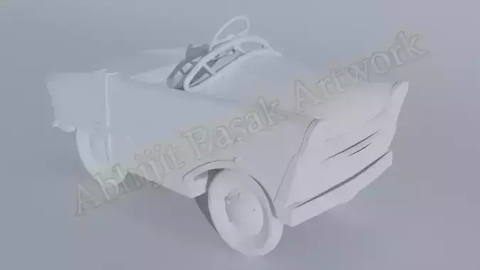 Classic 3D Car with Separate Parts for 3D Printing - Toy car