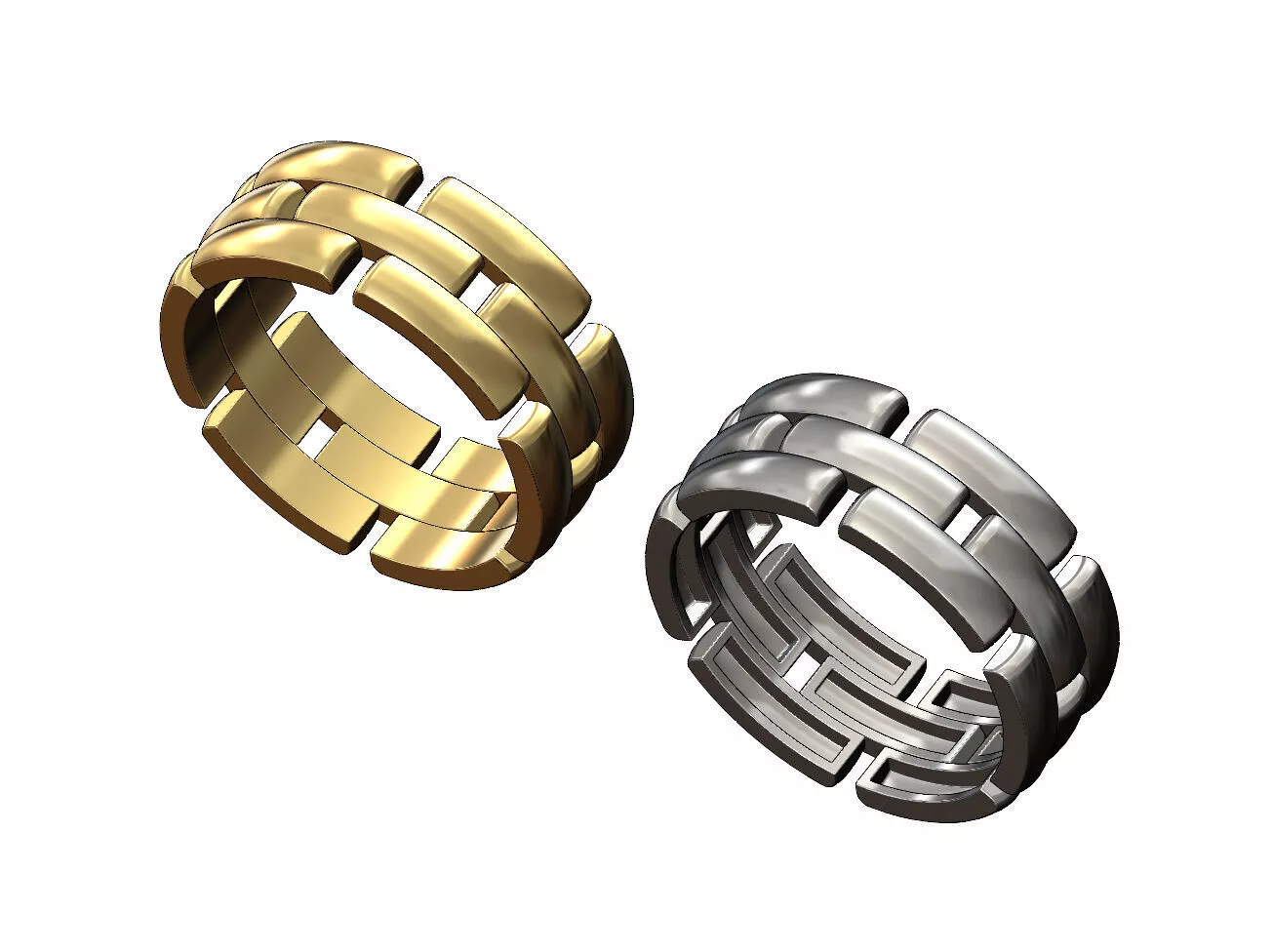 Rounded link fashion band US size 5to11 3D print model
