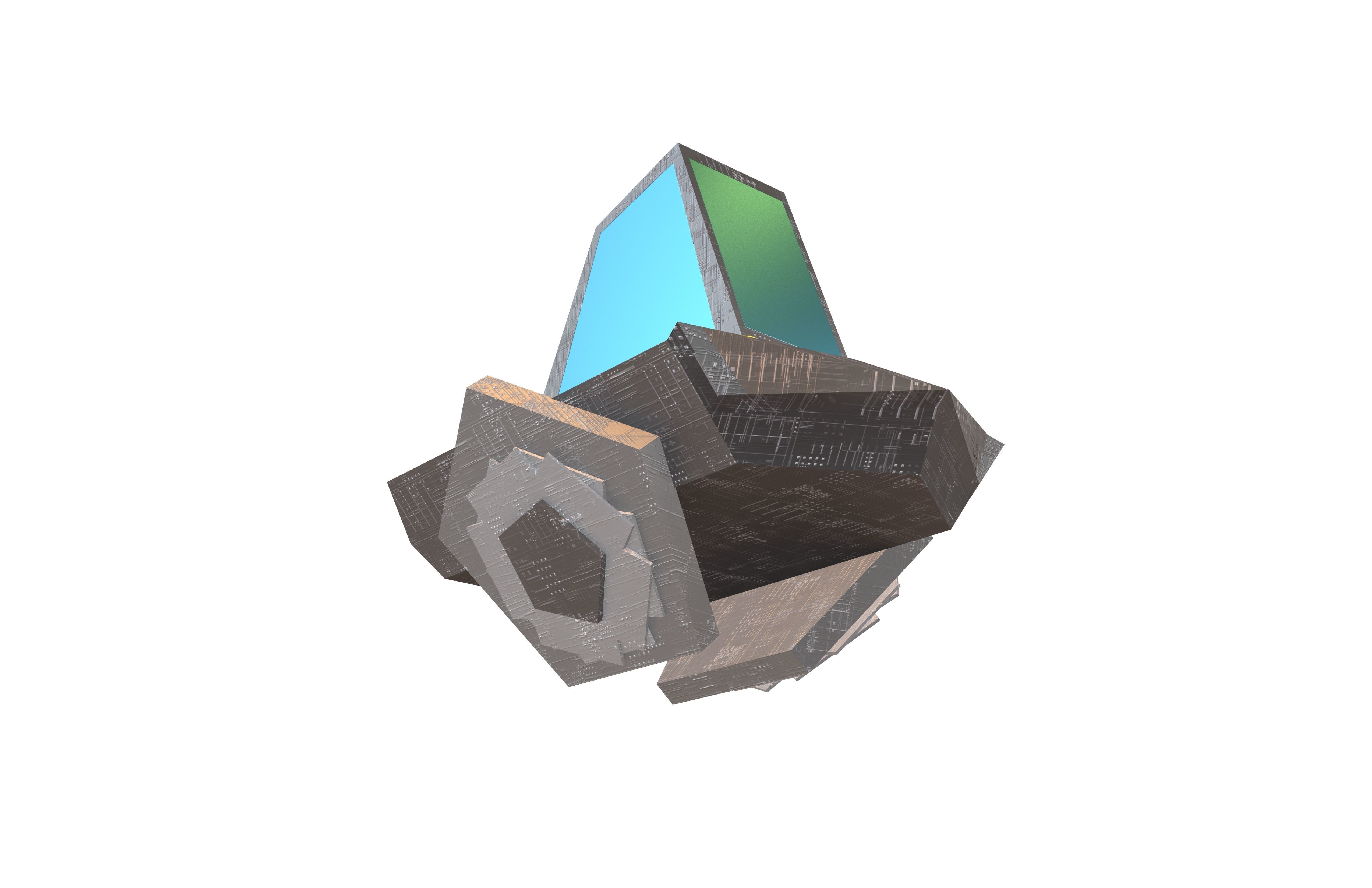 Future Car v2 001 Low-poly 3D model_3