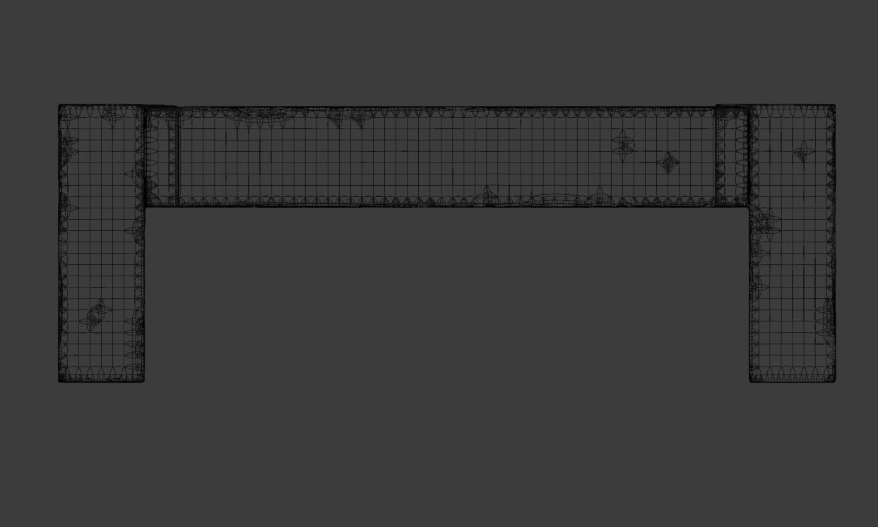 Rustic Wood Beam Console Table Free 3D model_6