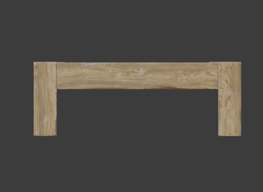 Rustic Wood Beam Console Table Free 3D model_2