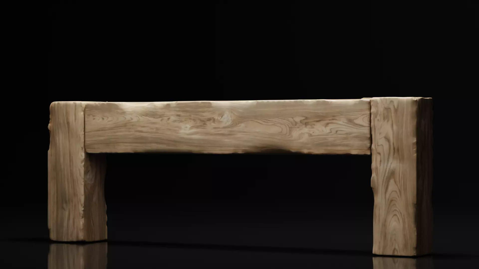 Rustic Wood Beam Console Table Free 3D model_0