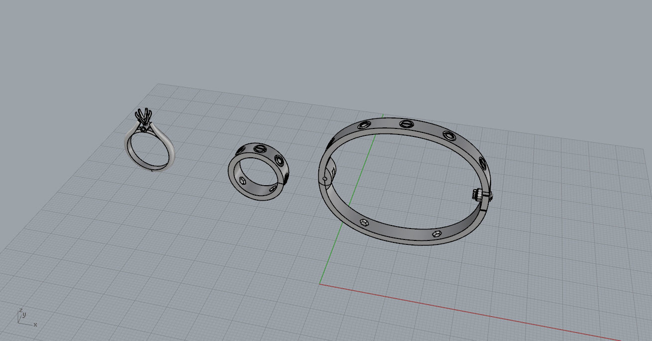  rings and bracelet 3D print model_4
