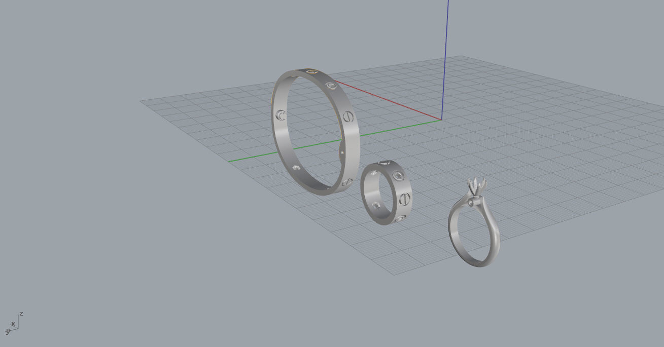  rings and bracelet 3D print model_8