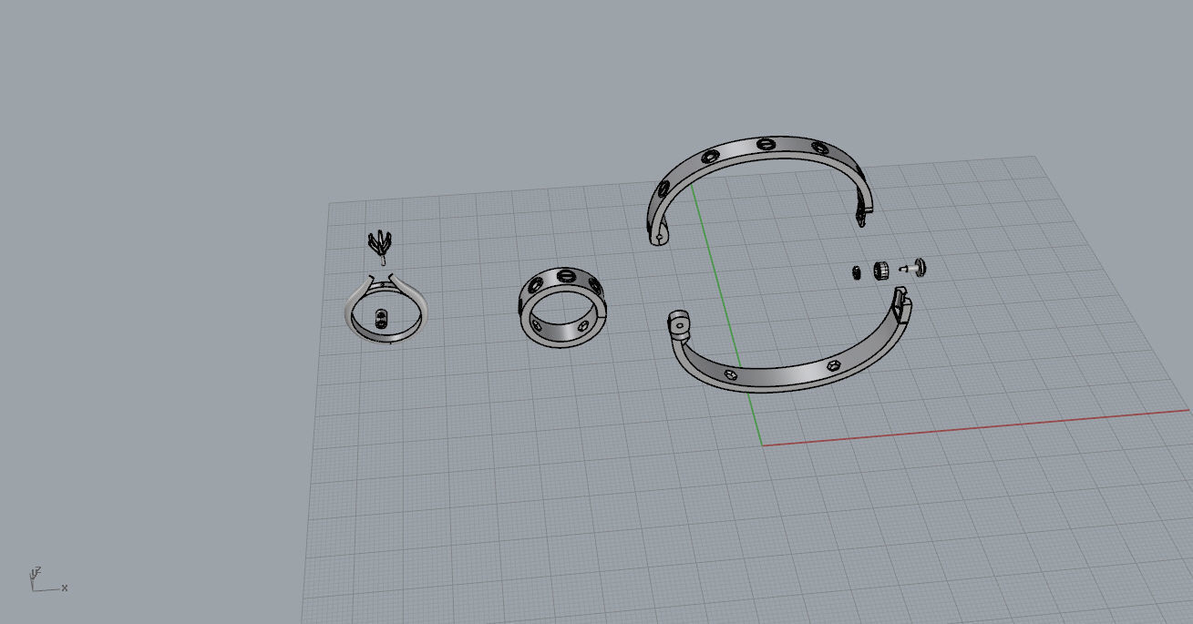  rings and bracelet 3D print model_11