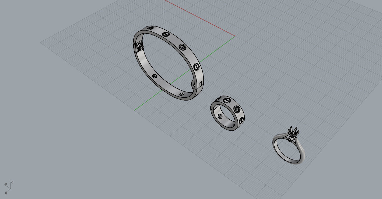  rings and bracelet 3D print model_5