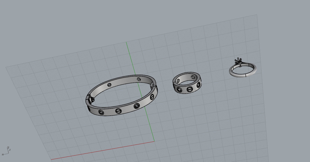  rings and bracelet 3D print model_6