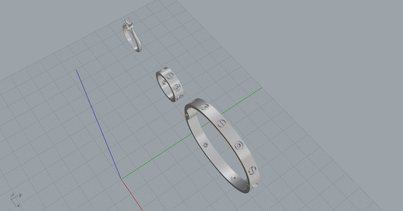  rings and bracelet 3D print model_9