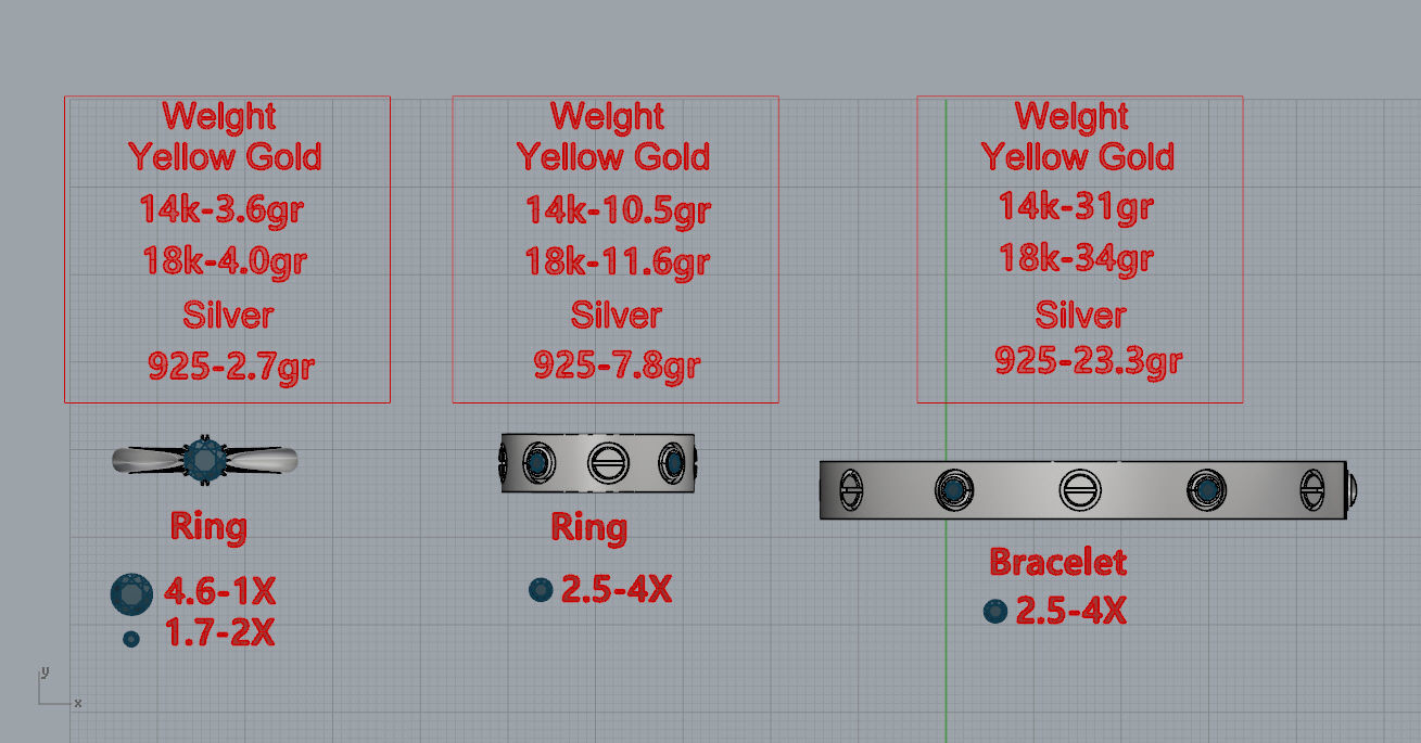  rings and bracelet 3D print model_2