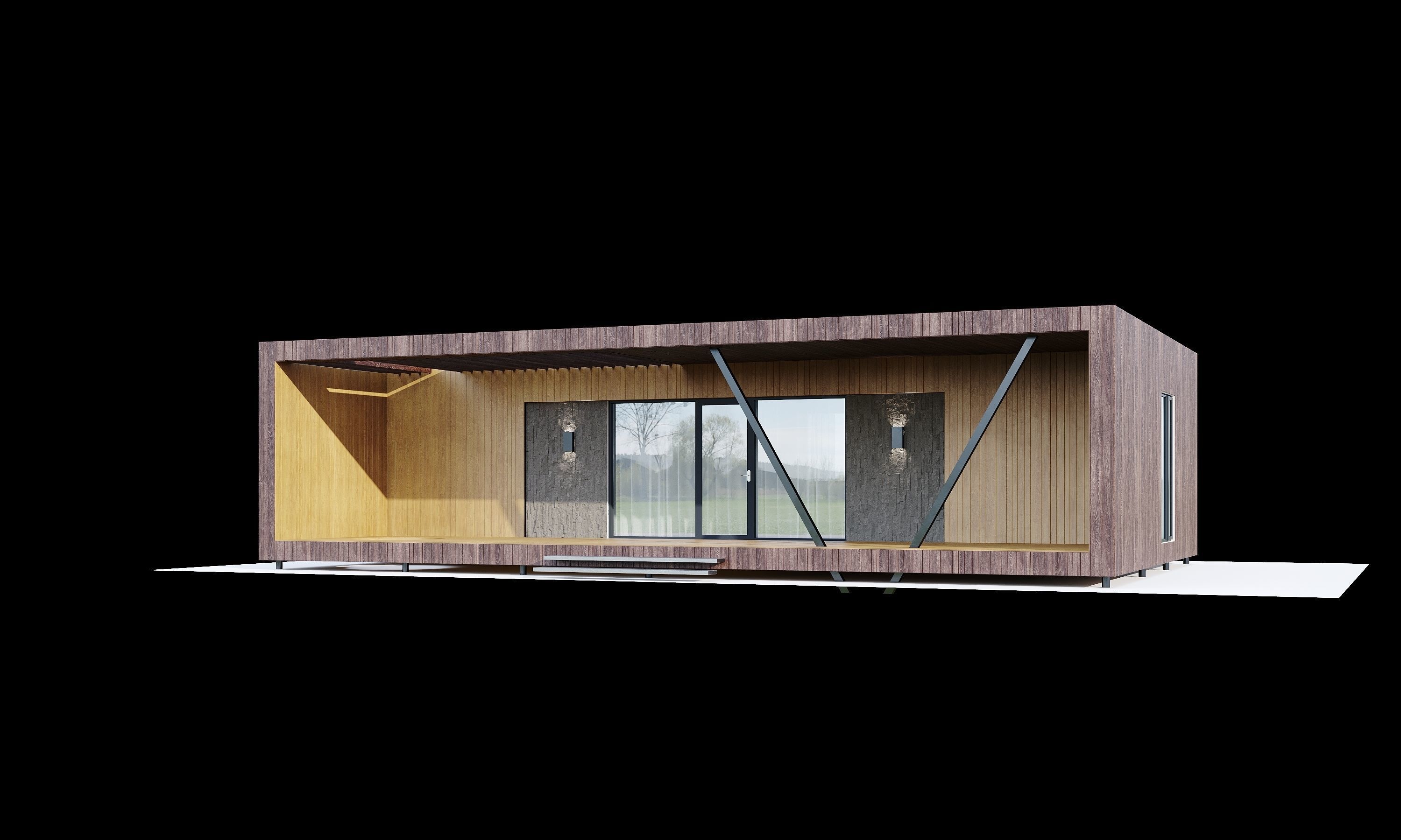 House in the Forest Modern House 3D model_2