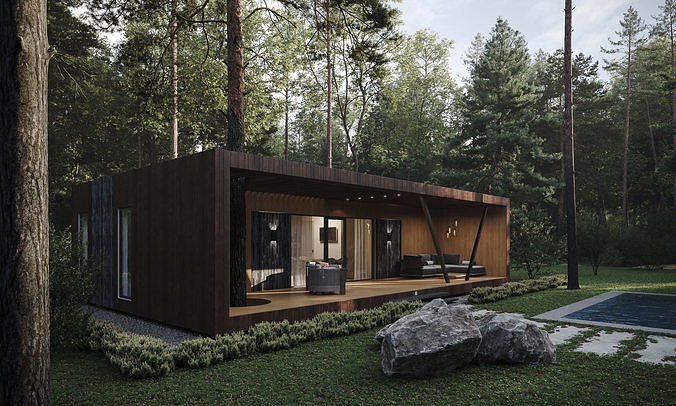 House in the Forest Modern House 3D model