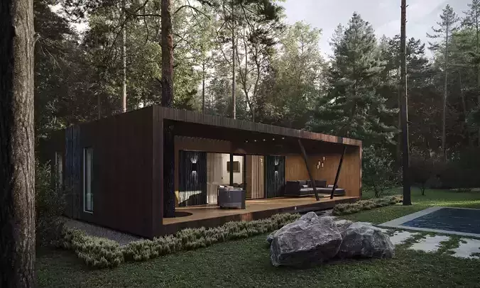 House in the Forest Modern House 3D model