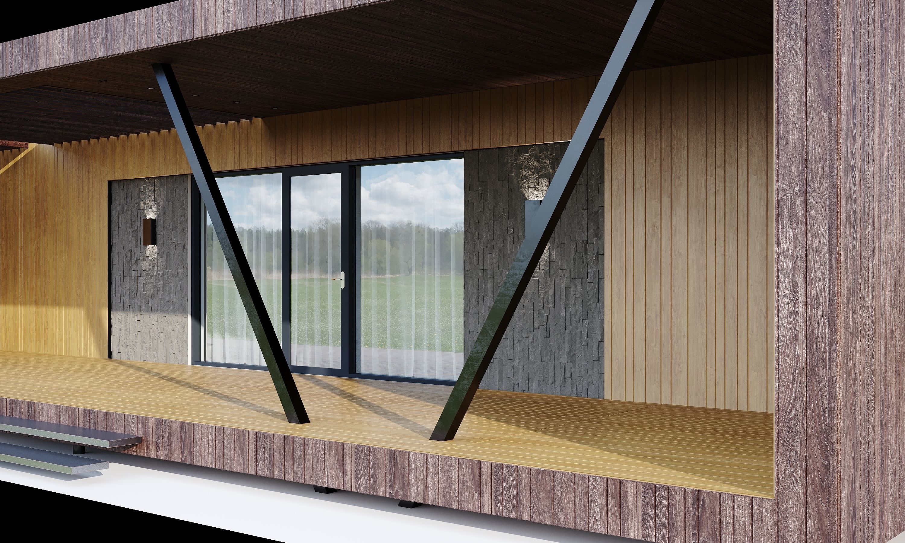 House in the Forest Modern House 3D model_3