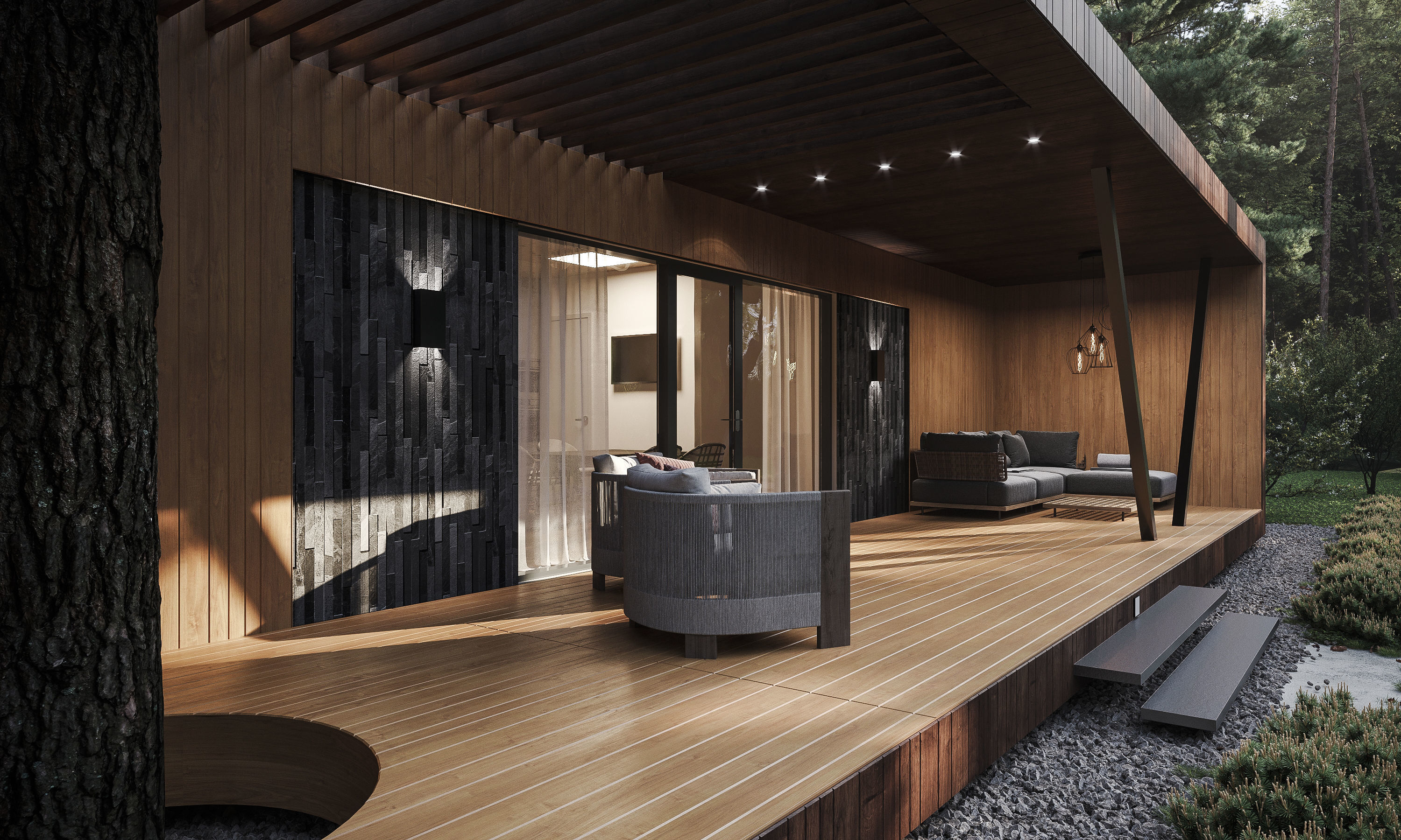 House in the Forest Modern House 3D model_9