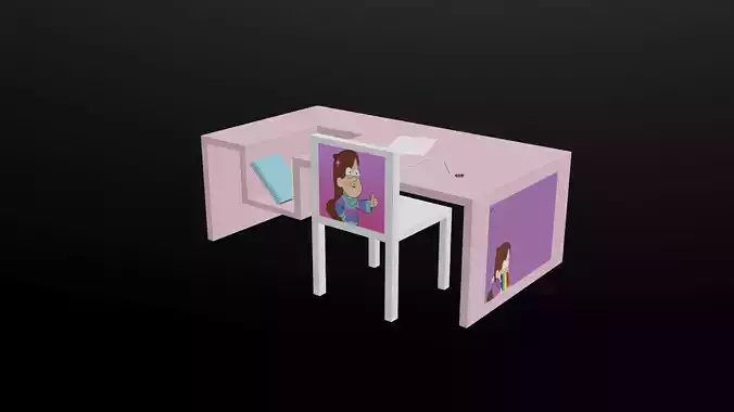 childrens table gravity falls Low-poly 3D model