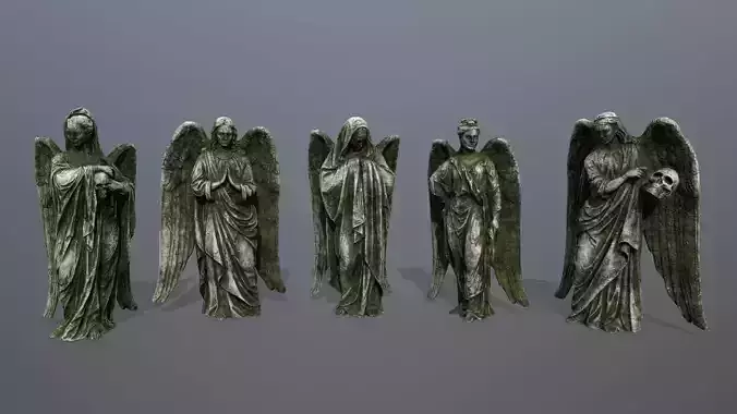 angels statue of angel 3D Model Collection