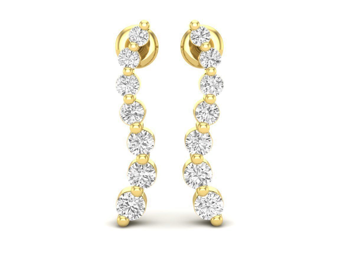 Diamond earrings for woman 3D print model_7