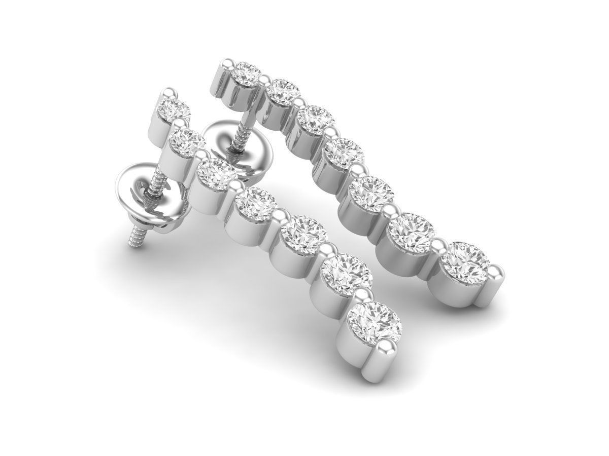 Diamond earrings for woman 3D print model_2