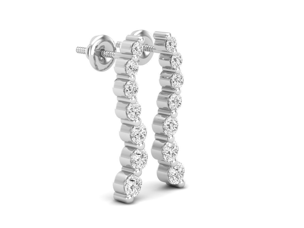 Diamond earrings for woman 3D print model_8