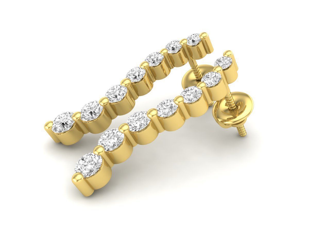 Diamond earrings for woman 3D print model_1