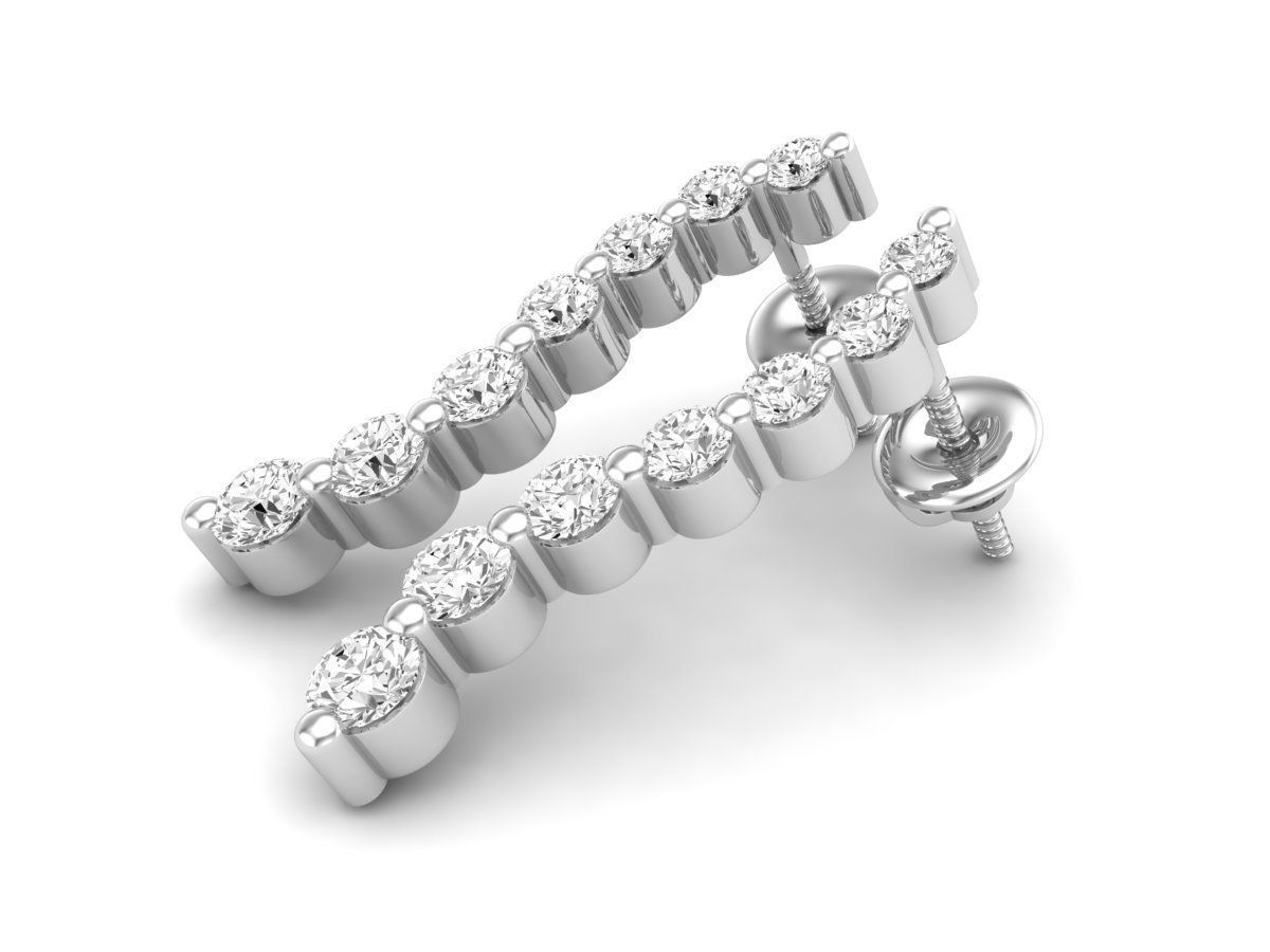 Diamond earrings for woman 3D print model_11