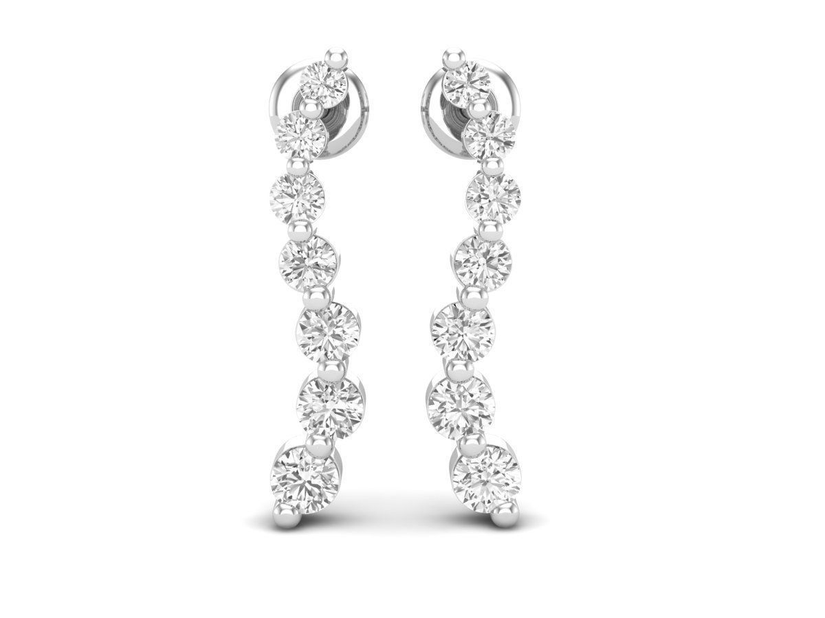 Diamond earrings for woman 3D print model_5