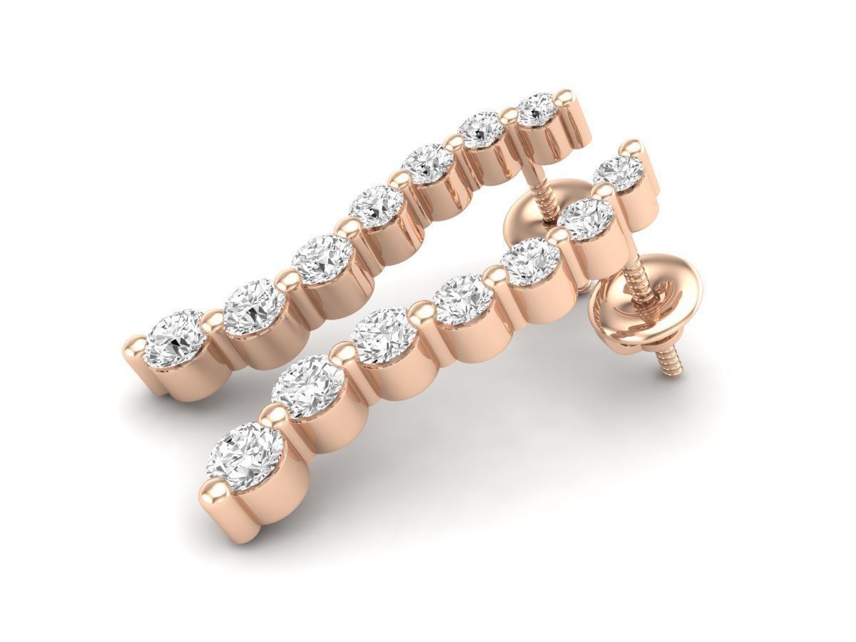 Diamond earrings for woman 3D print model_12