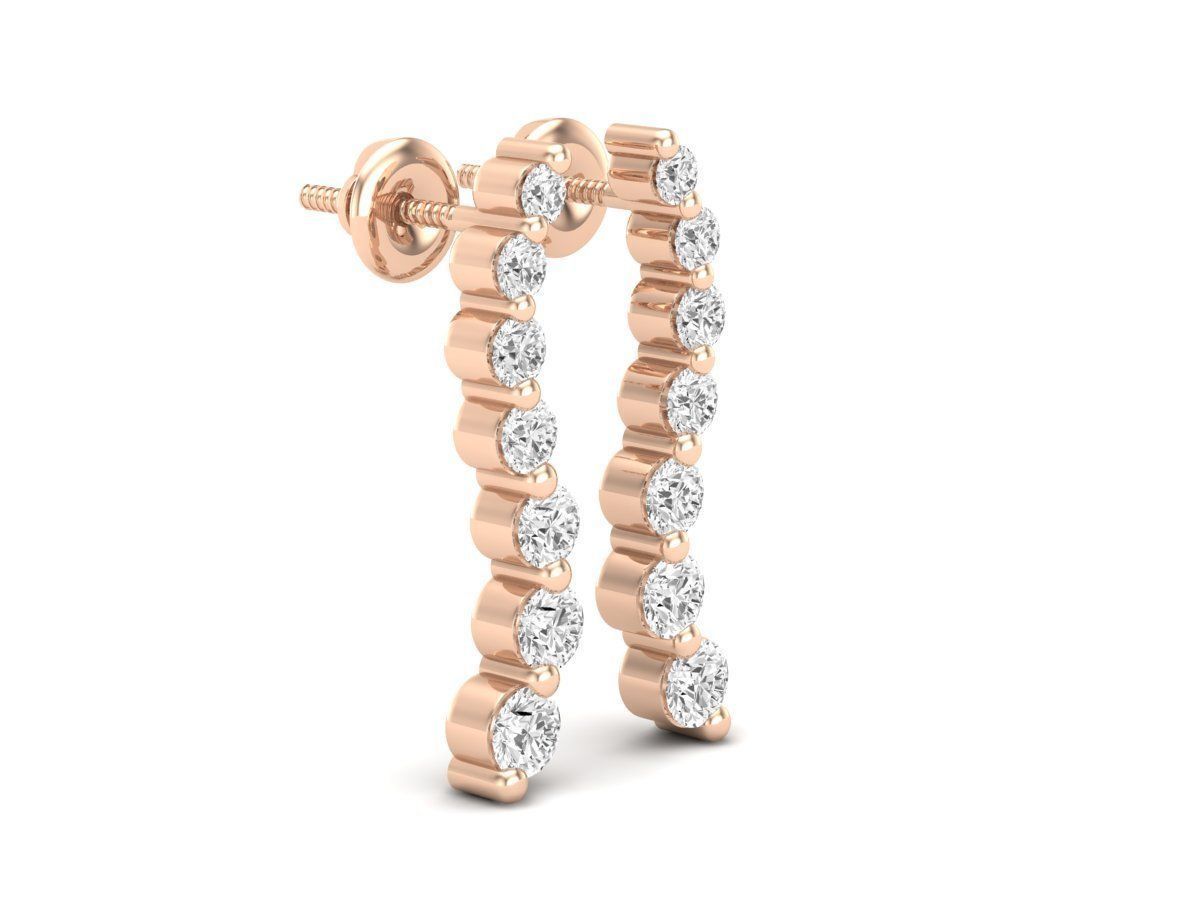 Diamond earrings for woman 3D print model_9