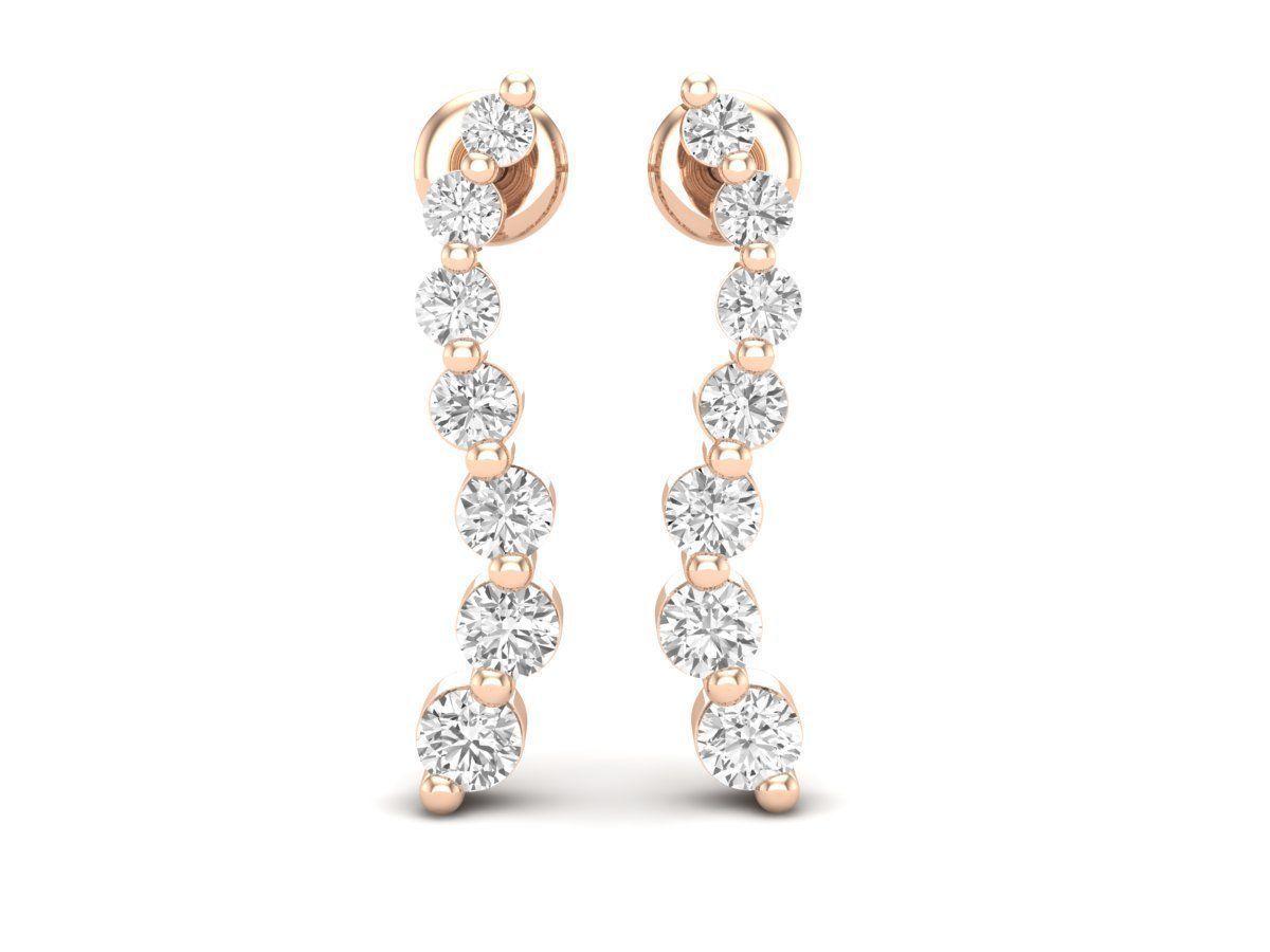 Diamond earrings for woman 3D print model_6