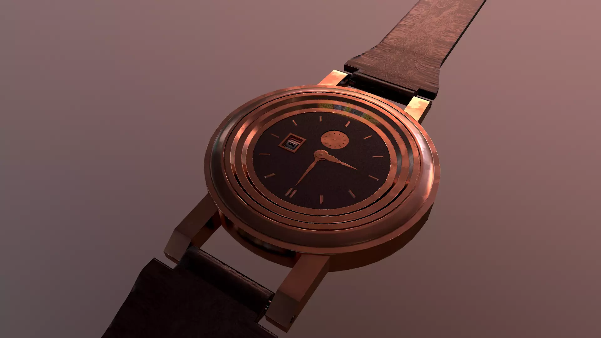 Copper Wrist Watch Free 3D model