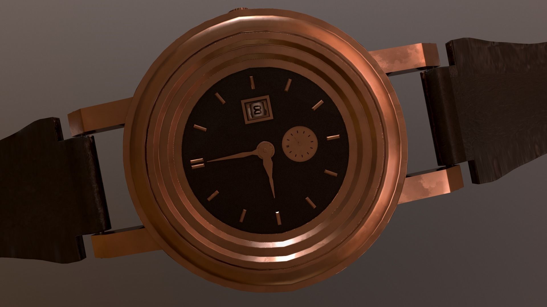 Copper Wrist Watch free 3D model | CGTrader