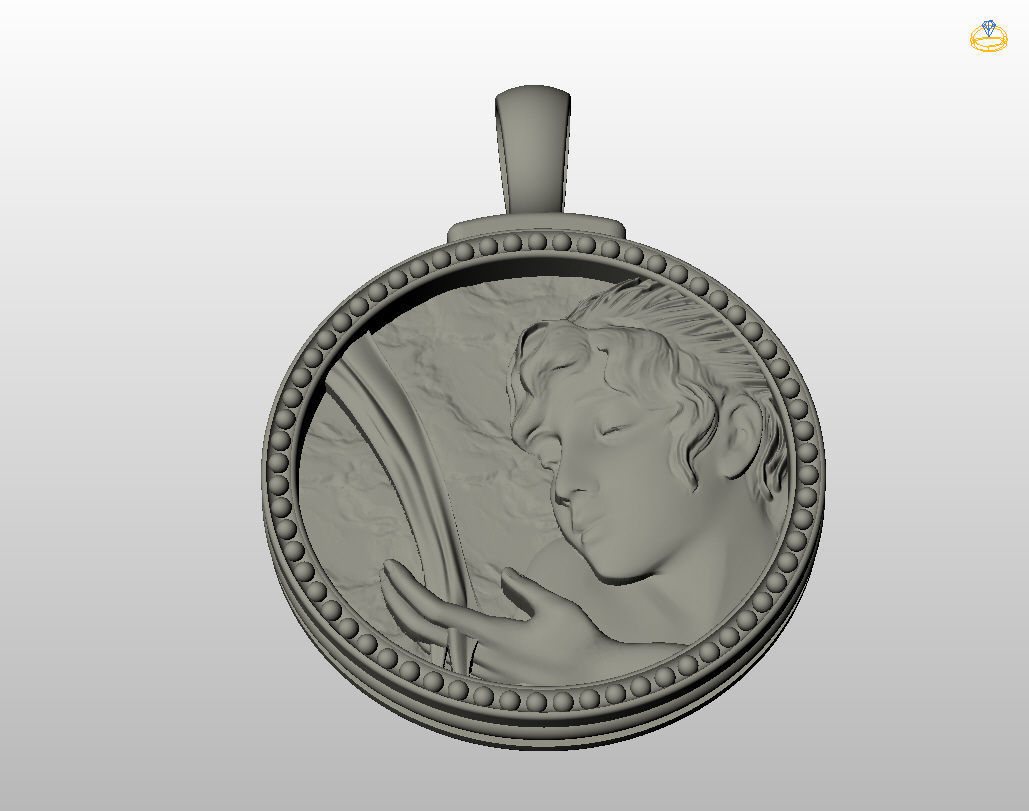 Zodiac Sign Pendant Aquarius 3D print model_31