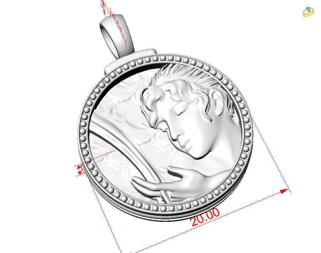 Zodiac Sign Pendant Aquarius 3D print model_4
