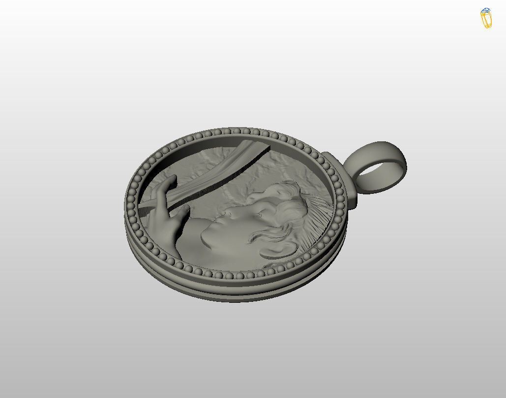 Zodiac Sign Pendant Aquarius 3D print model_34