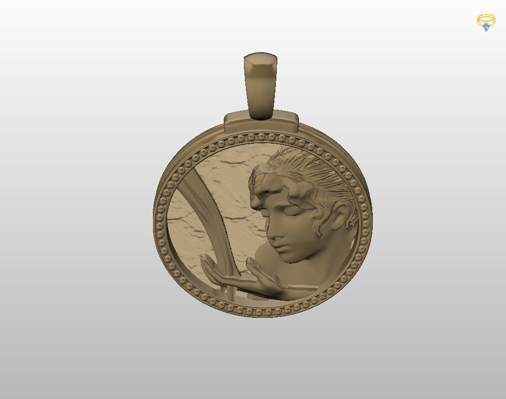 Zodiac Sign Pendant Aquarius 3D print model_23