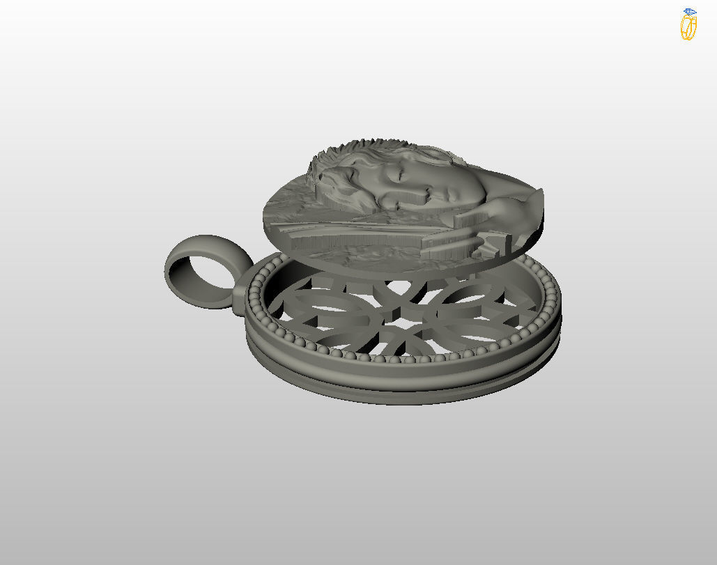 Zodiac Sign Pendant Aquarius 3D print model_39