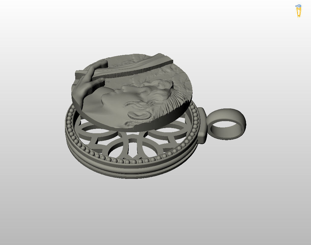 Zodiac Sign Pendant Aquarius 3D print model_6