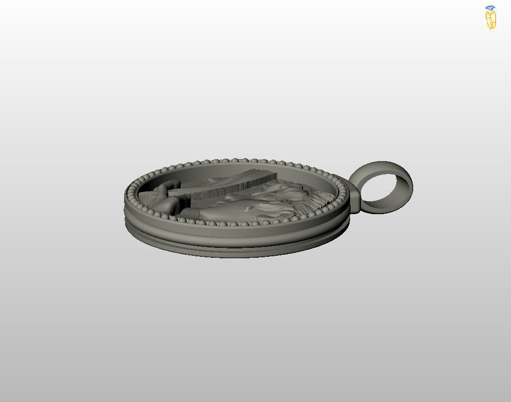 Zodiac Sign Pendant Aquarius 3D print model_35