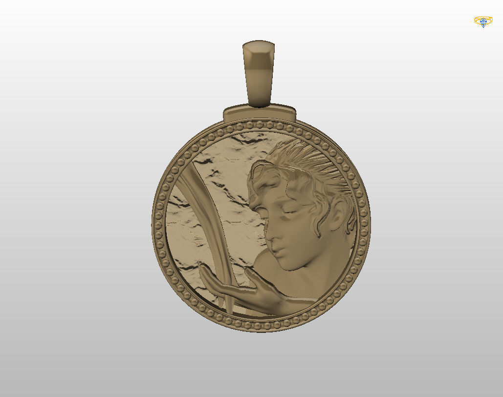 Zodiac Sign Pendant Aquarius 3D print model_22